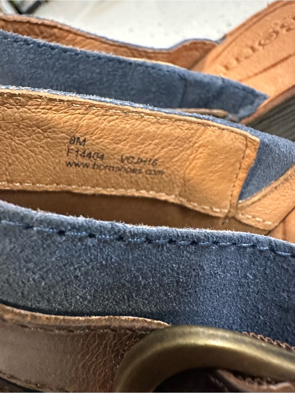 Born Blue Suede Leather Clogs Mules Double Buckle Slip On Heels Shoes Women’s 8 - Picture 4 of 15